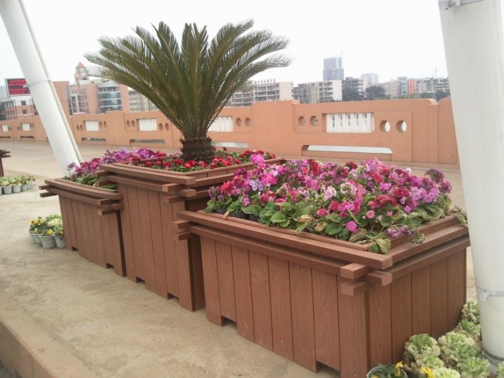 Garden Composite Wood Plastic Plant Pots